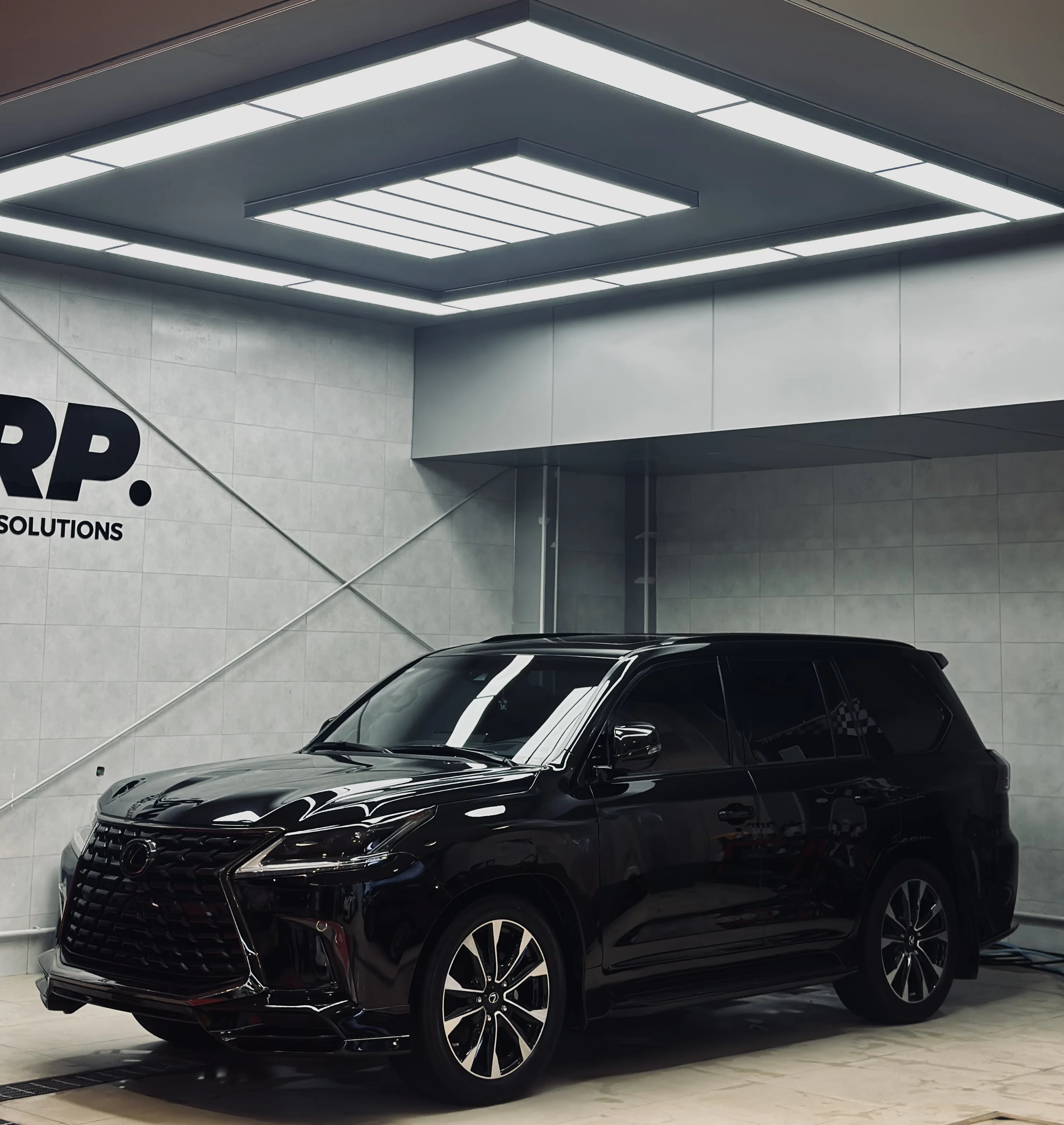 Lexus LX 570 with professional window tinting and ceramic coating completed at WRP Dubai