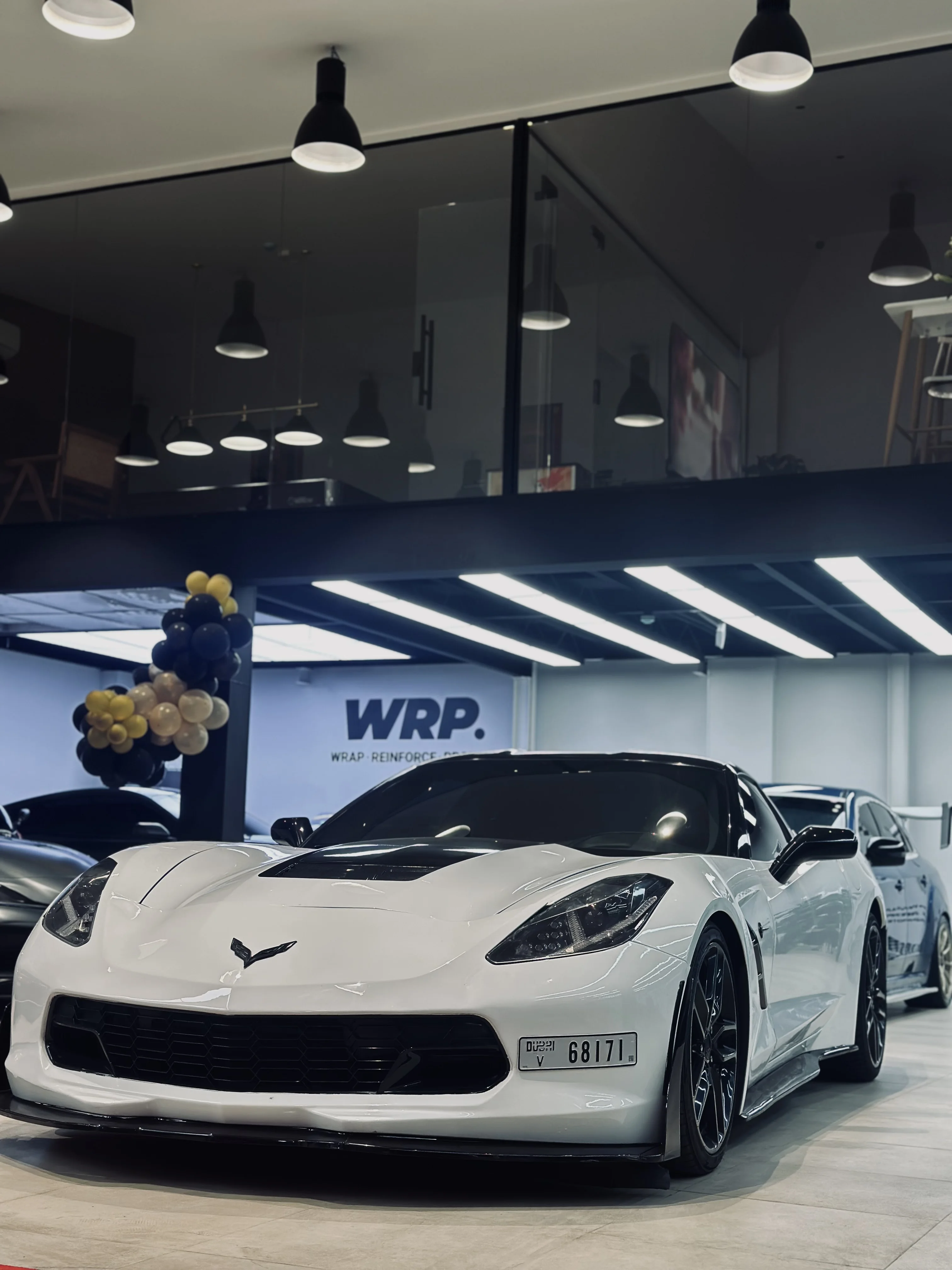 Chevrolet Corvette Event Preparation - Professional car detailing work completed at WRP Dubai luxury automotive studio