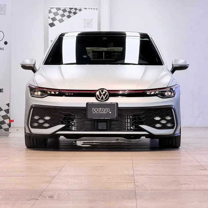 White Volkswagen Golf GTI with paint protection film at WRP Detailing Studio in Dubai