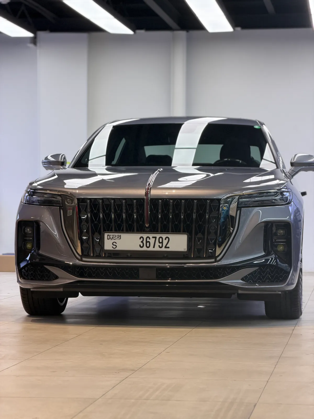 Grey Hongqi H9 with window tint at WRP Detailing Studio in Dubai